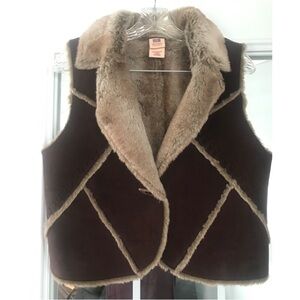Faded Glory Faux Shearling Vest Size Small